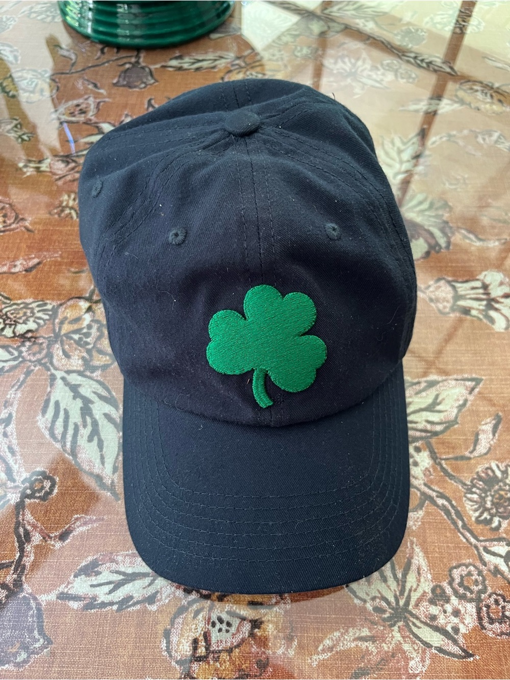 Notre Dame Adjustable Baseball Hat Navy with Green Shamrock Go Irish!